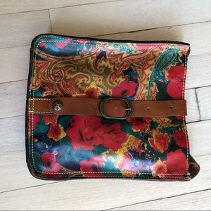 Patricia Nash  leather cross body bag in flower print